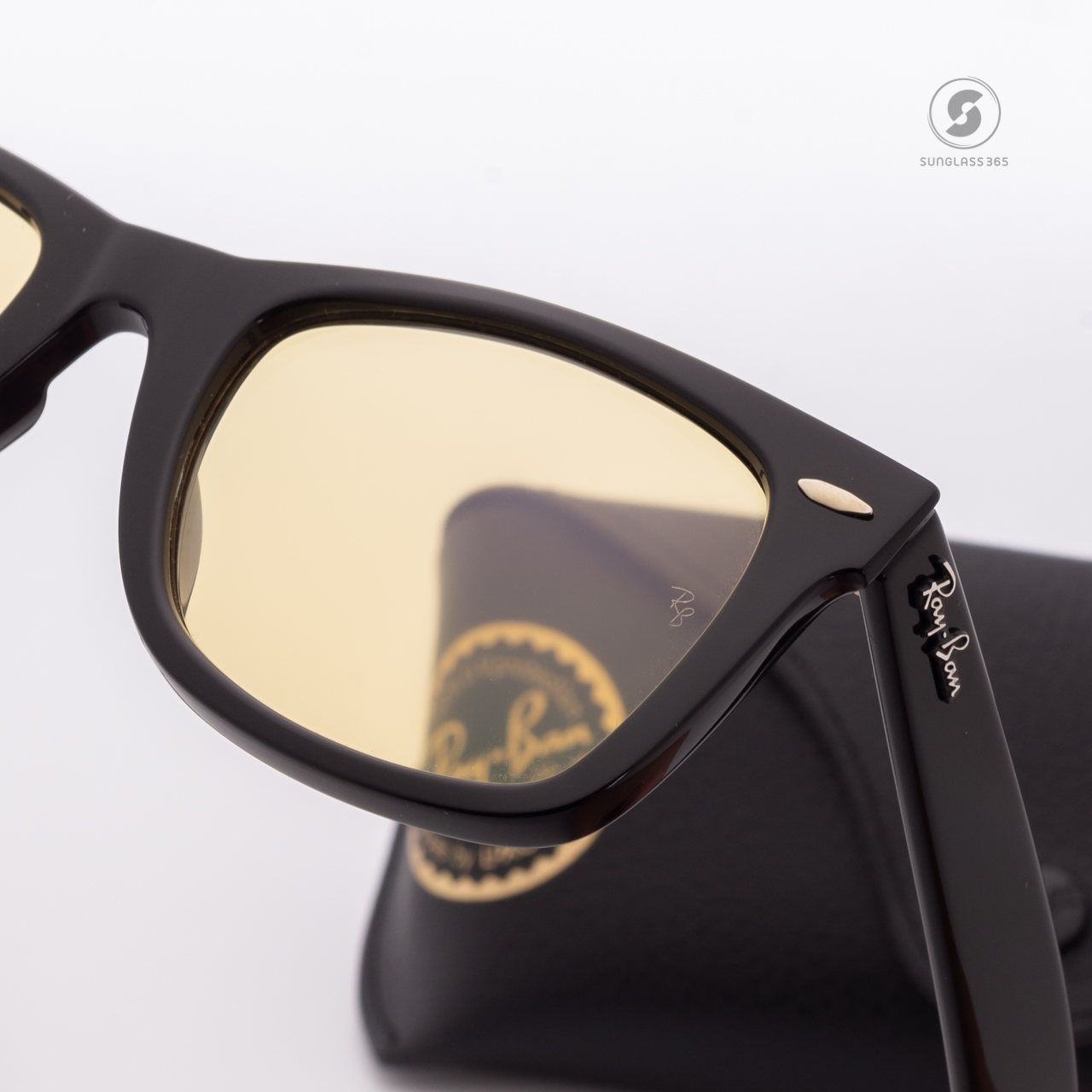 Ray Ban Wayfarer RB2140F 901/R6 Black Yellow Classic