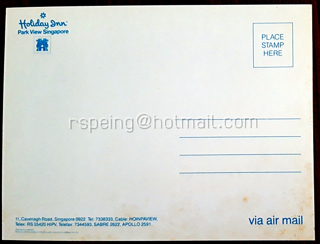 โปสการ์ด Holiday Inn Park View Singapore