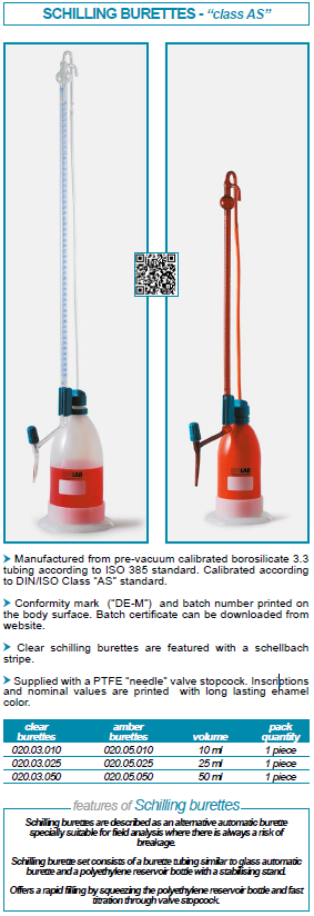 ออโต้บิวเรต AUTOMATIC BURETTE - SCHILLING - ISOLAB