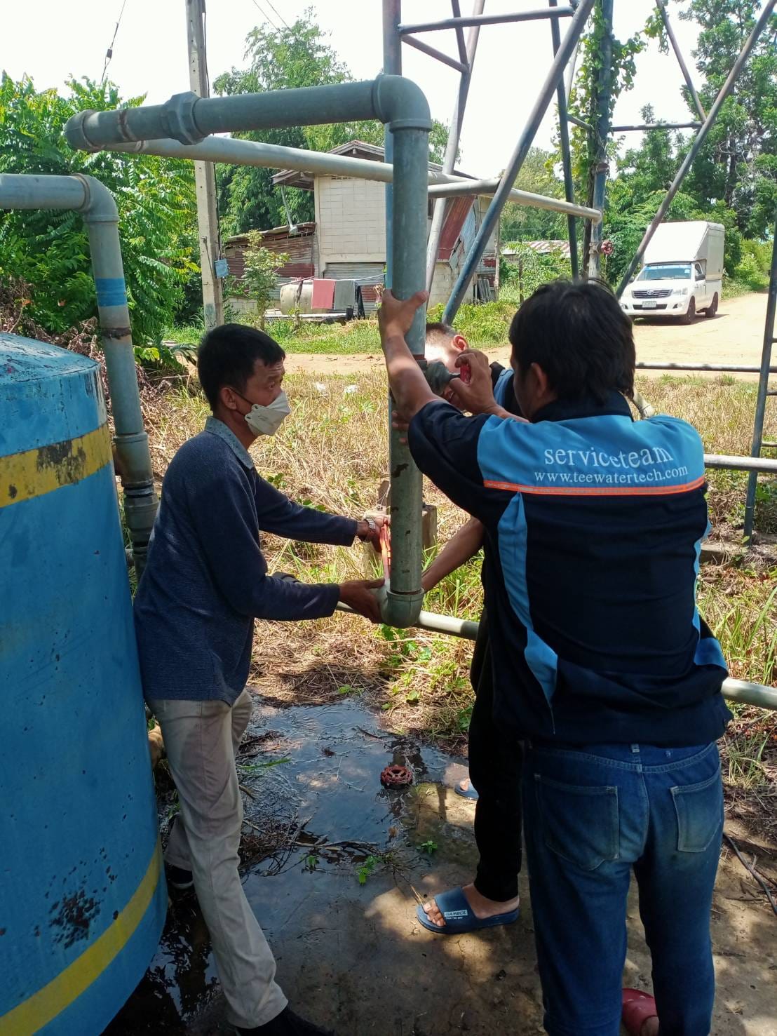 ถังกรองเหล็กขนาด40นิ้ว(100cm. x 150cm. x 4.5 mm.)สำหรับกรองน้ำบาดาล