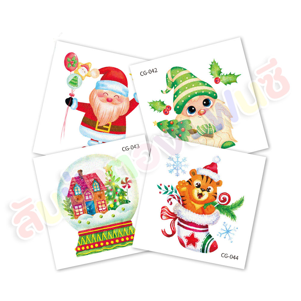 แทททูคริสต์มาส แทททูลายวันคริสต์มาสสำหรับตกแต่งผิว Christmas Tattoo