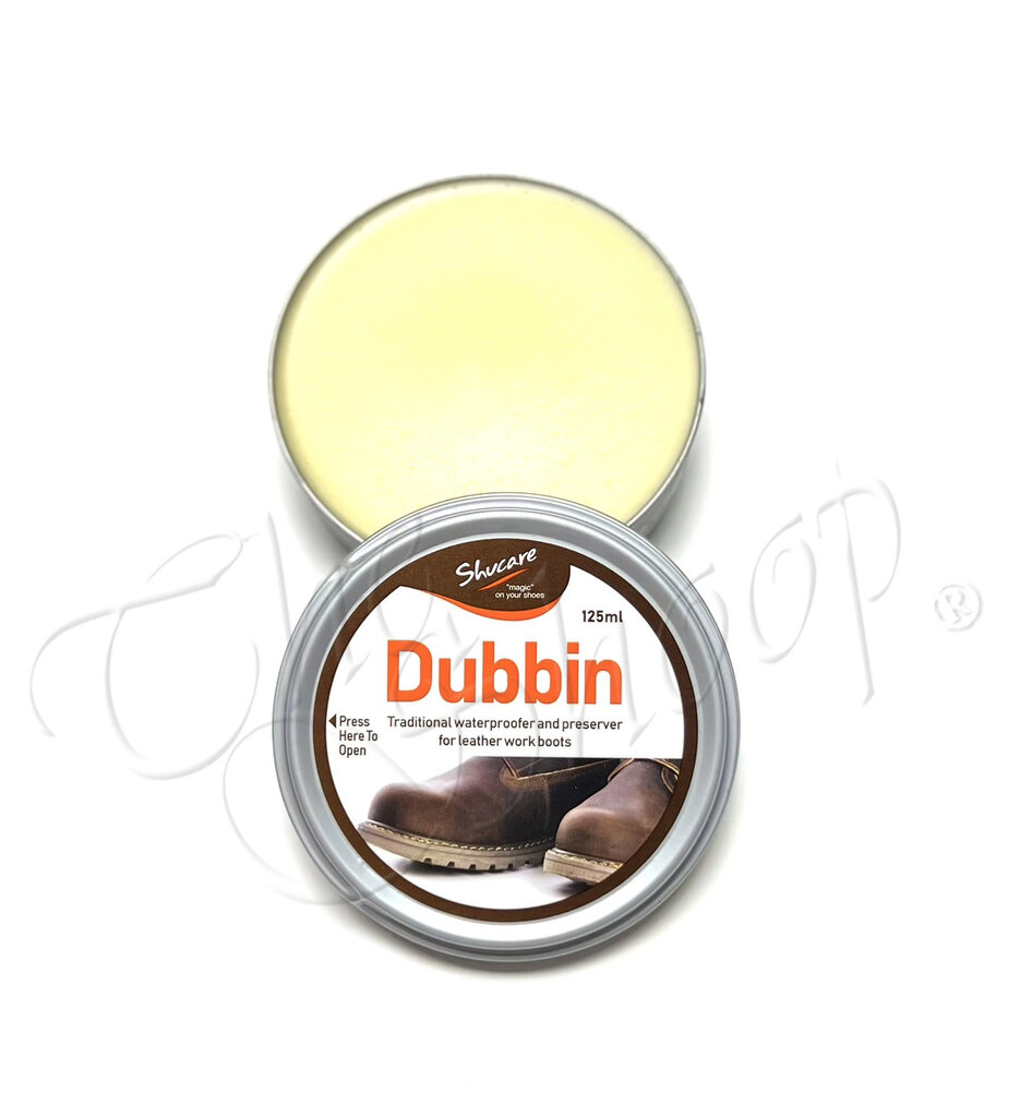 Shucare Dubbin 125 ml. ไขปลาวาฬสีน้ำตาล ครีมรักษากลุ่มหนังฟอกฝาดให้นุ่ม และเพิ่มสีเข้มธรรมชาติให้กับเครื่องหนัง ให้ความเงางามและช่วยป้องกันน้ำกระเด็นใส่
