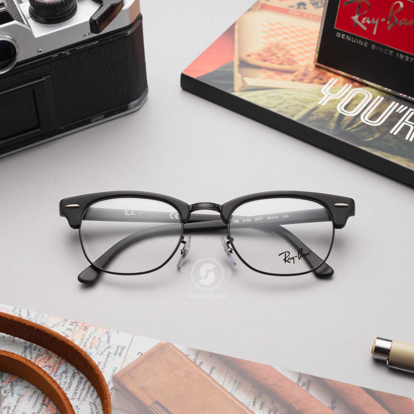 Ray Ban RX5154 2077 Clubmaster Eyeglasses MATTE BLACK