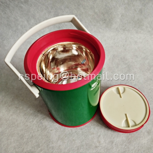 กระติกน้ำร้อนวินเทจ JUMBO SWEET MILANO 0.8 ลิตร ไส้แก้ว สีเขียว ฝาแดง