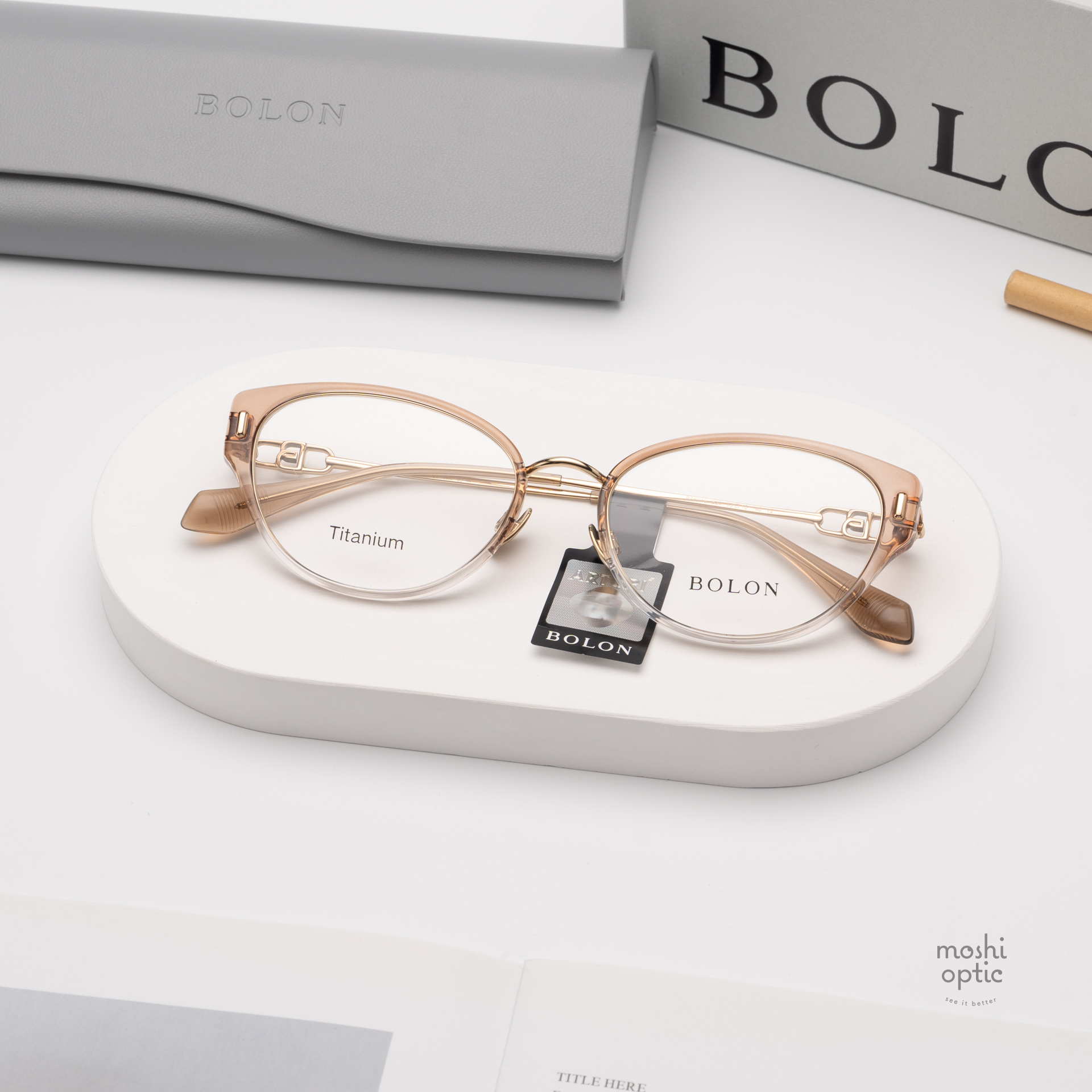 แว่นสายตา BOLON รุ่น OMIYA BA6019 B29 Gradient Tawny/Gold