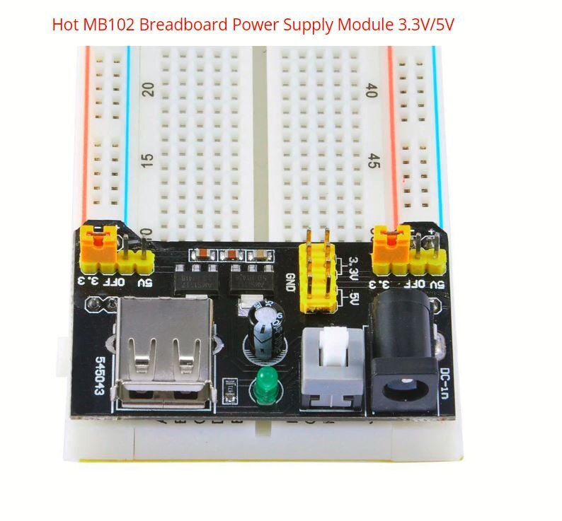 Breadboard Power Supply Module 3.3V 5V เสียบบนบอร์ดทดลองได้