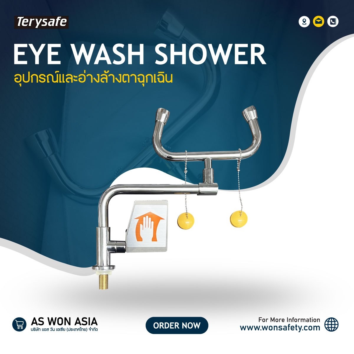 Deck Mounted Eyewash 360 Swivel Model.I100-SS