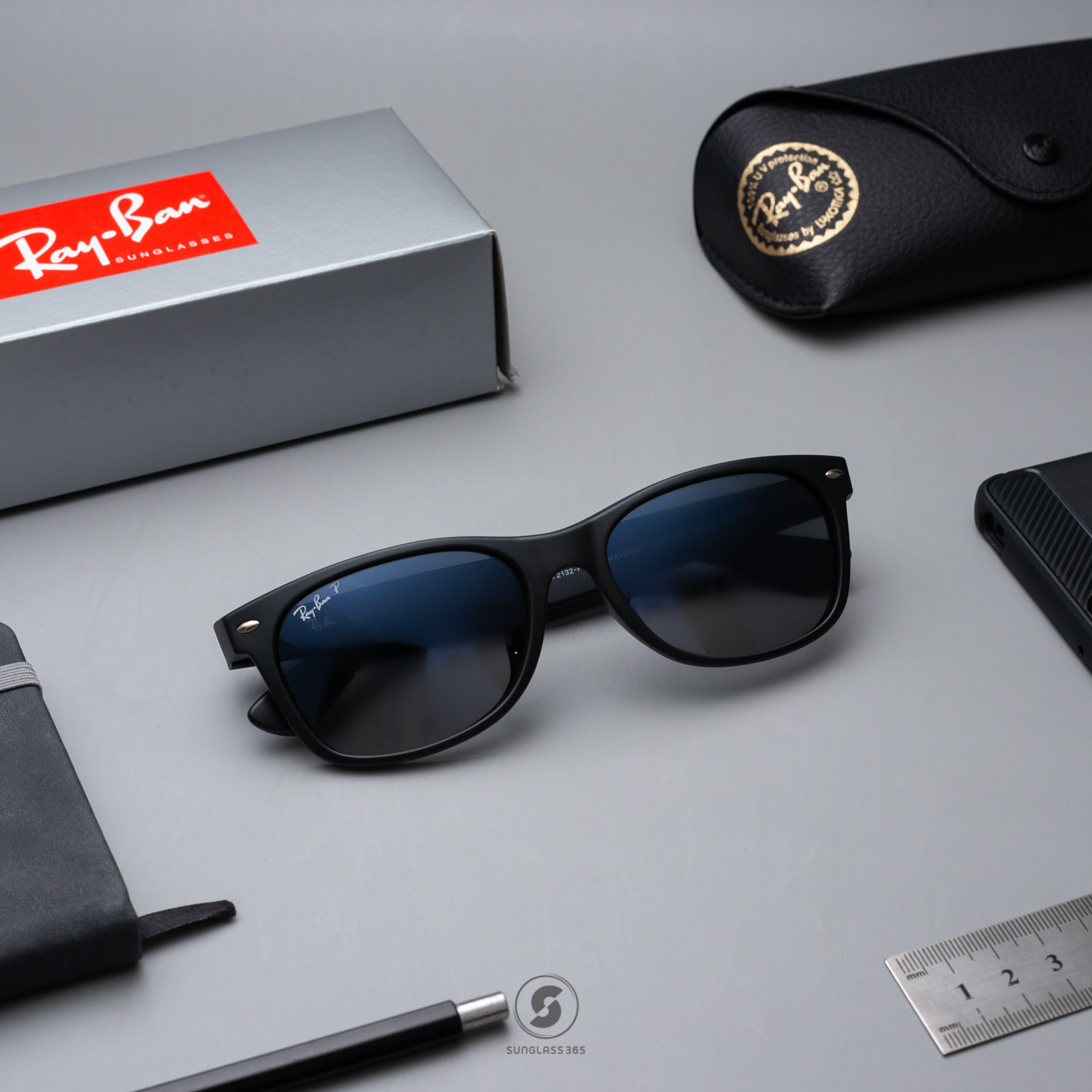 Ray Ban New Wayfarer RB2132F 601S/78 Blue Gradient Polarized