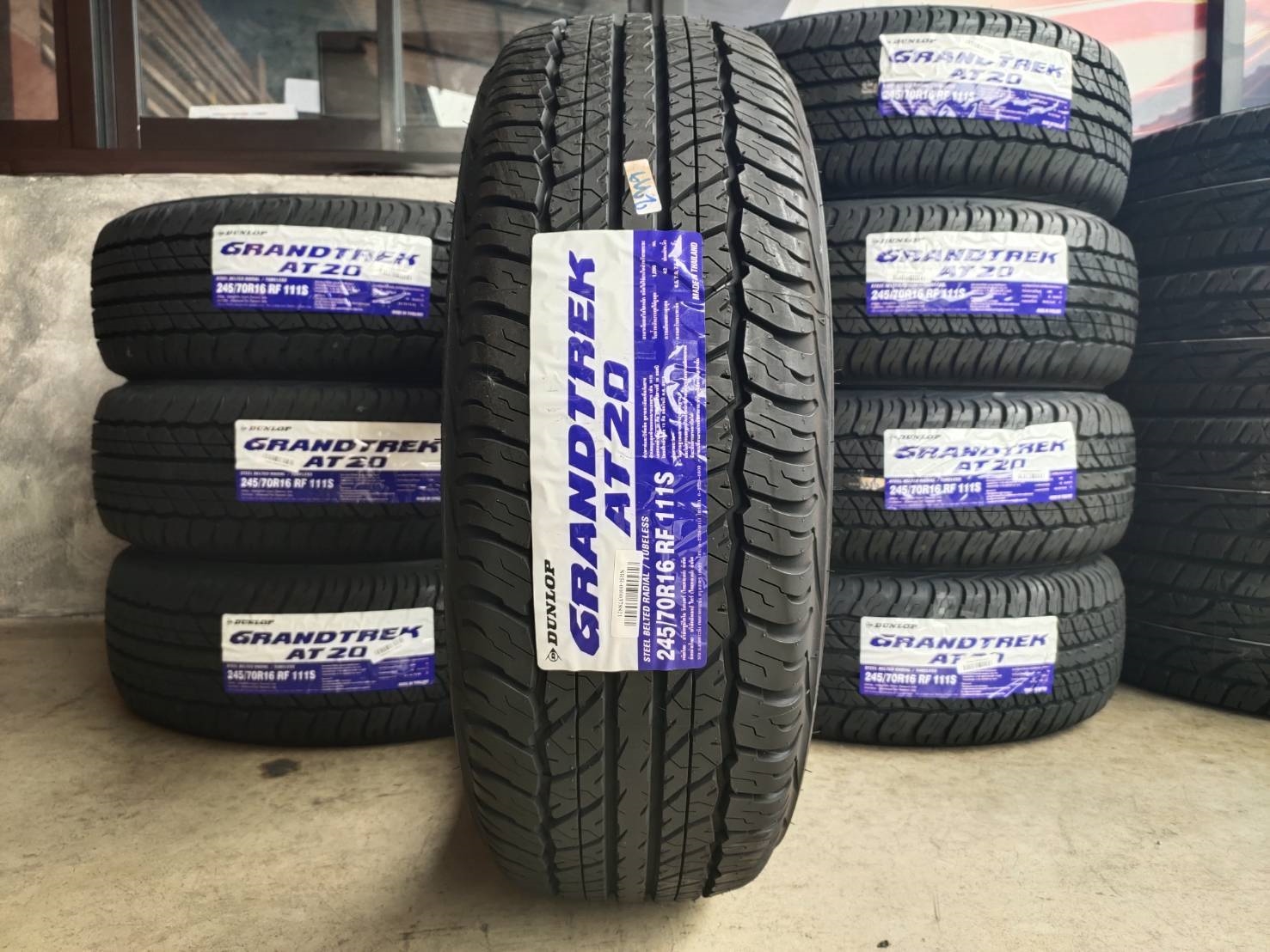 ยางใหม่ DUNLOP GRANDTREK AT20 245/70R16 ปี19 ราคาถูก