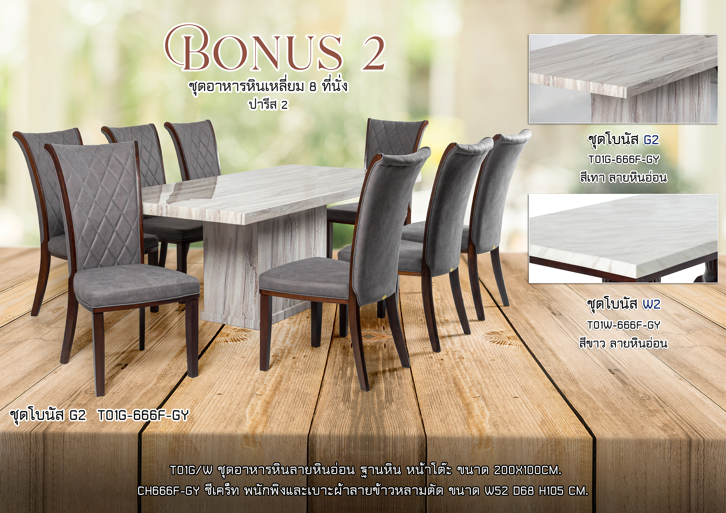 ชุดอาหารหิน 8 ที่นั่ง โบนัส 2