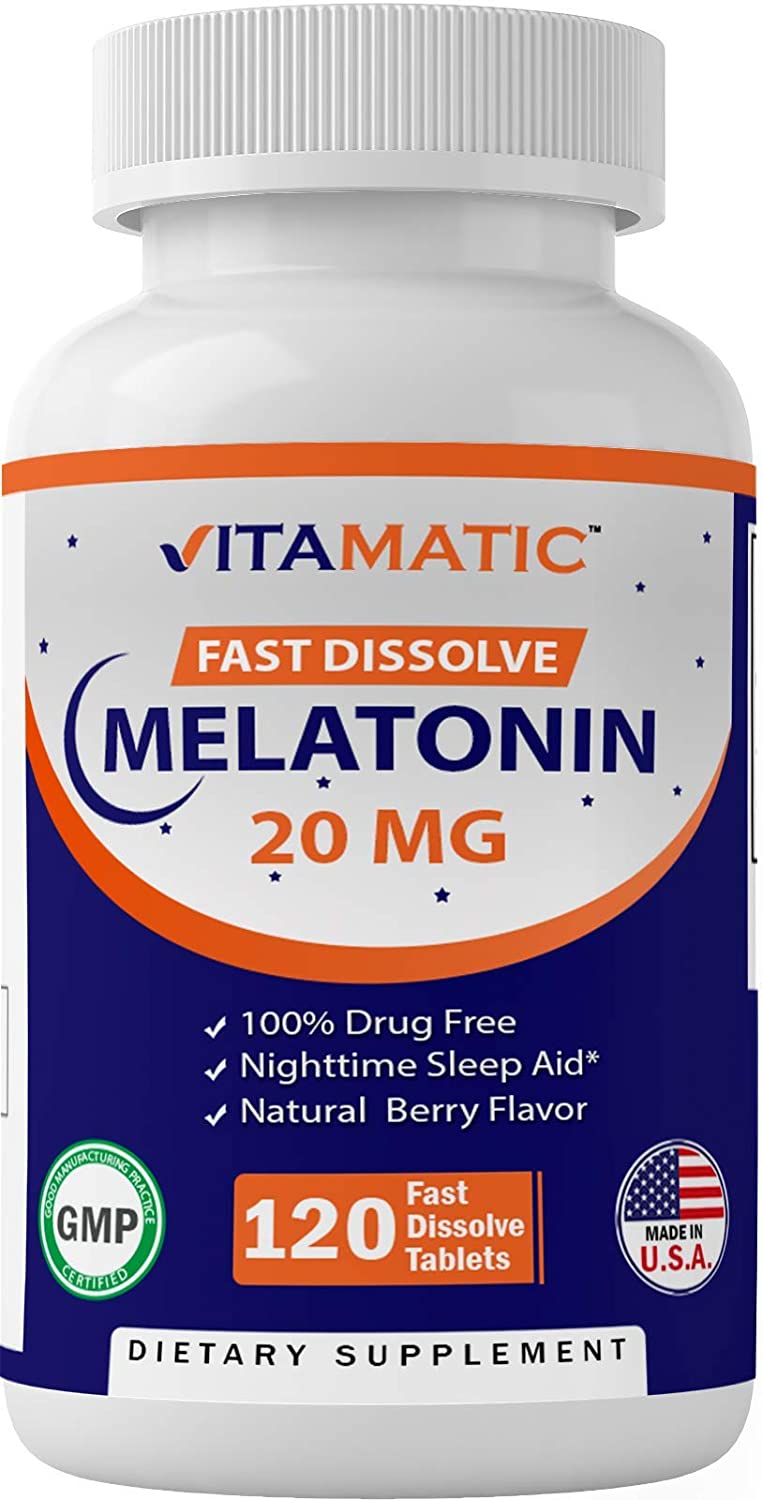 (พร้อมส่งในไทย 1-3 วัน) เมลาโทนิน 20 มก ช่วยเรื่องการนอนหลับ Vitamatic Melatonin 20mg