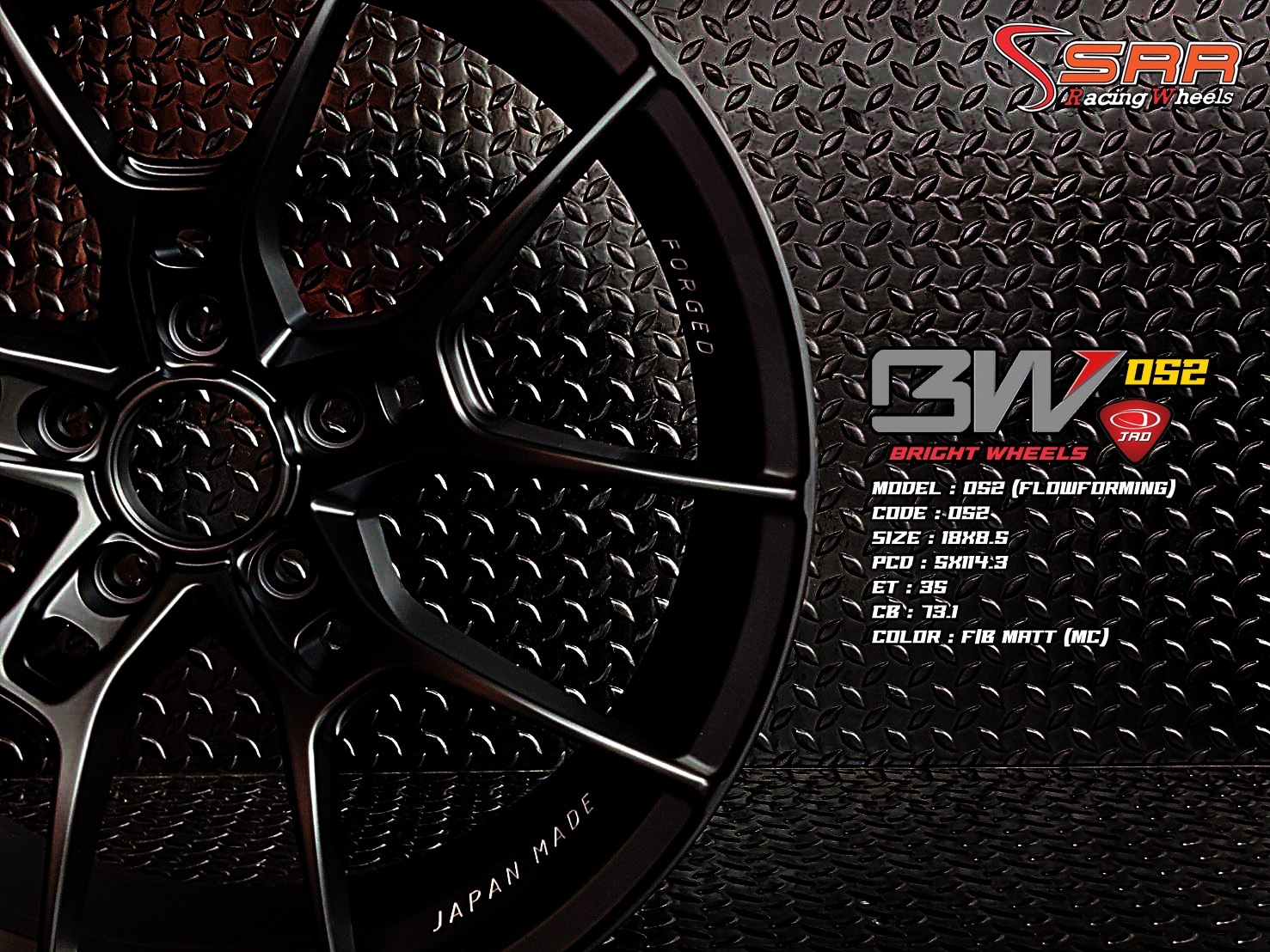 BW052 18X8.5 5X114.3 35 F/B MATT (ดำด้าน)