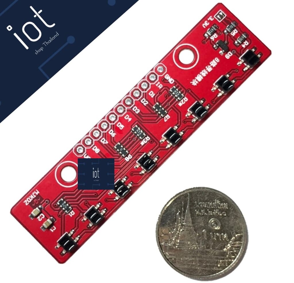 Tracking 8-way module เซนเซอร์ตรวจจับเส้นขาวดำ 8 ช่อง