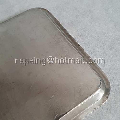 ถาดสแตนเลส (18-8) ทรงสี่เหลี่ยมผืนผ้า ของสายการบิน JAL โลโก้นกกระเรียน