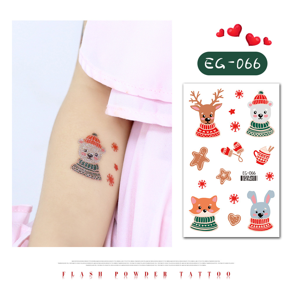 Tattoo Christmas สติ๊กทู แทททูคริสต์มาส แบบกลิตเตอร์