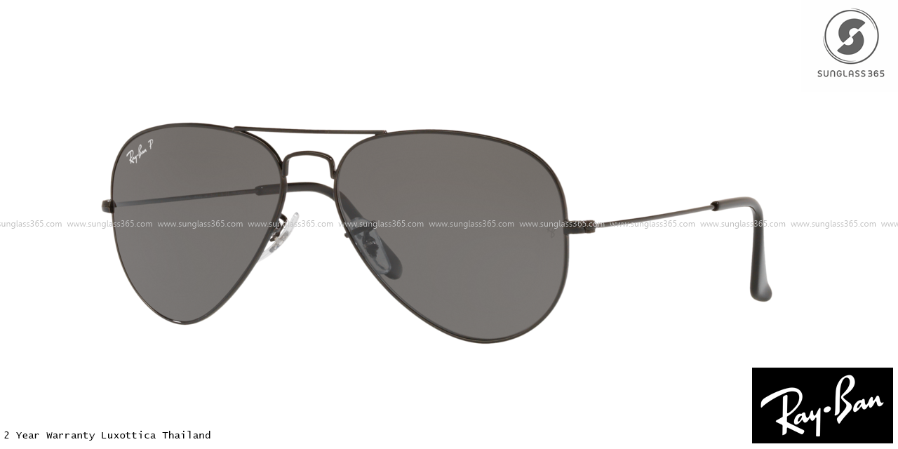 Ray Ban Aviator RB3025 002/48 Black Polarized
