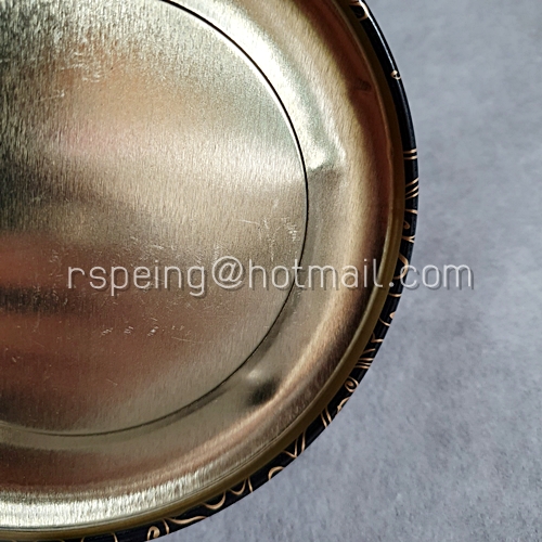 กระปุกใส่ใบชาจีน พื้นดำลายเส้นดอกไม้สีทอง