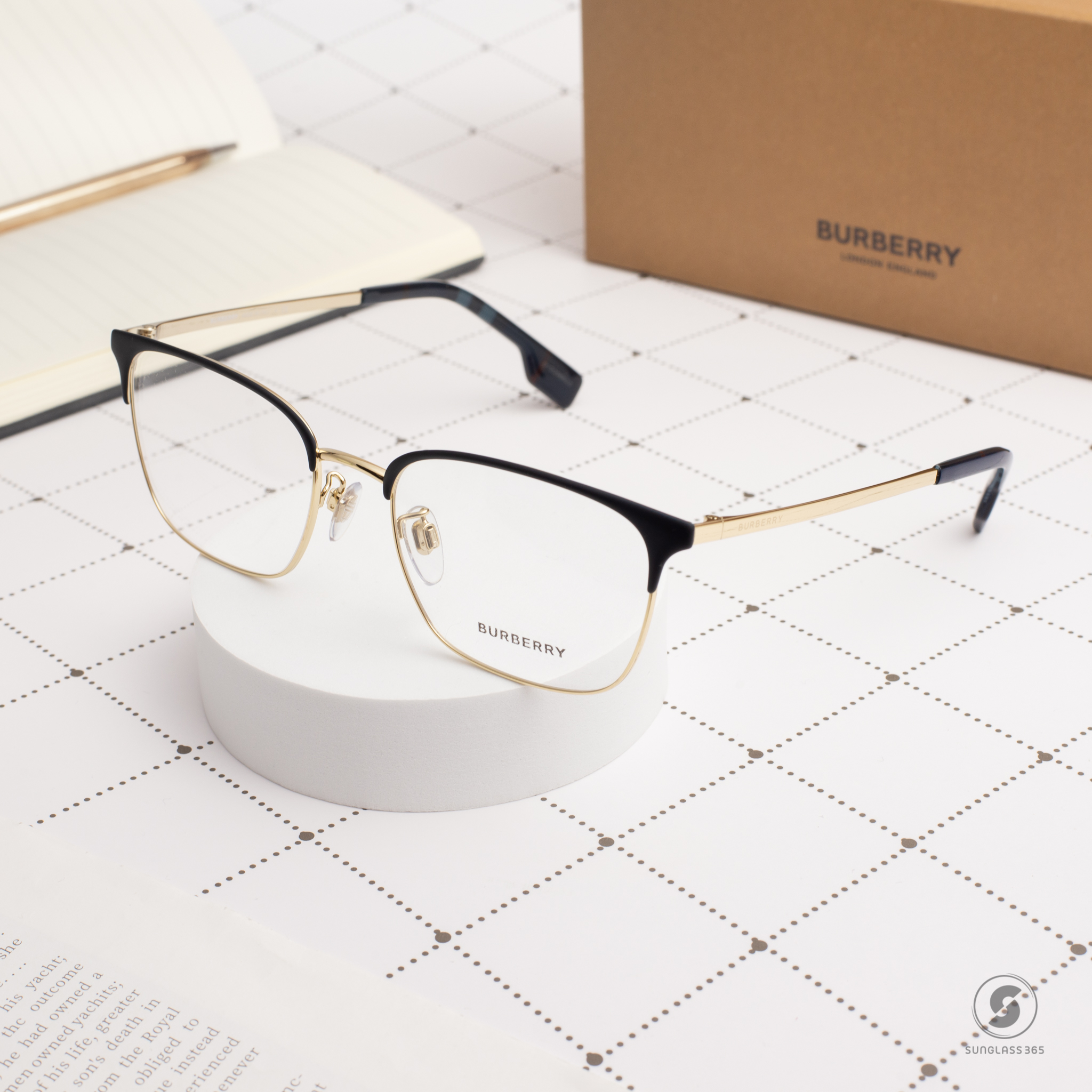 BURBERRY BE1338D 1336 Light Gold / Blue