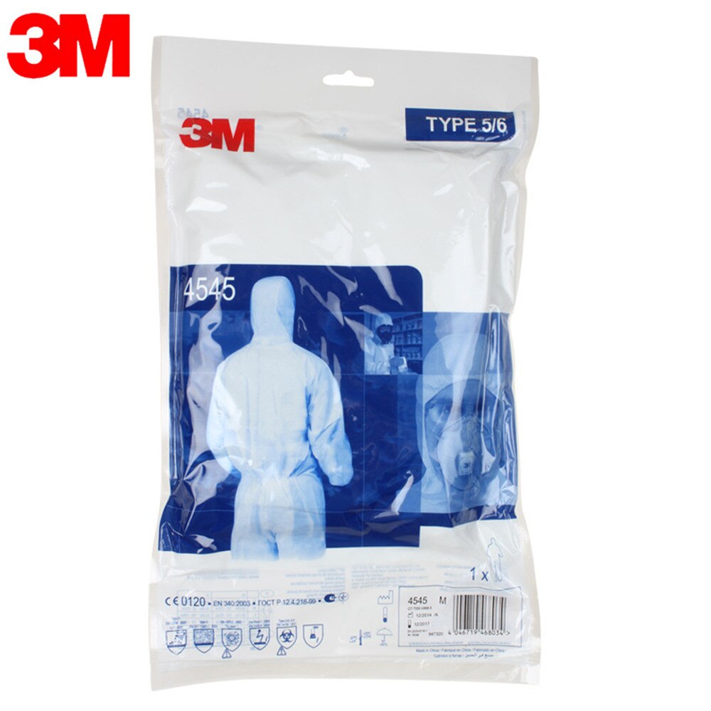 3M 4545 Protective Coverall ช่วยป้องกันสิ่งกีดขวางจากของเหลวกระเด็นแสงฝุ่นอันตรายและสารปนเปื้อนทางชีวภาพบางชนิด