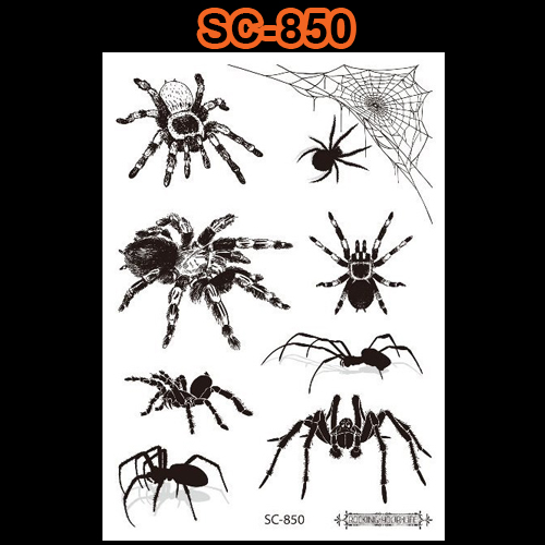 Tattoo Halloween แทททูฮาโลวีน สติ๊กเกอร์แต่งหน้าลายแมงมุม #F