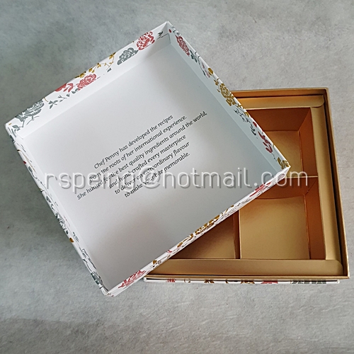 กล่องขนมไหว้พระจันทร์ Penny The Chef (กระดาษแข็ง) ลายดอกไม้