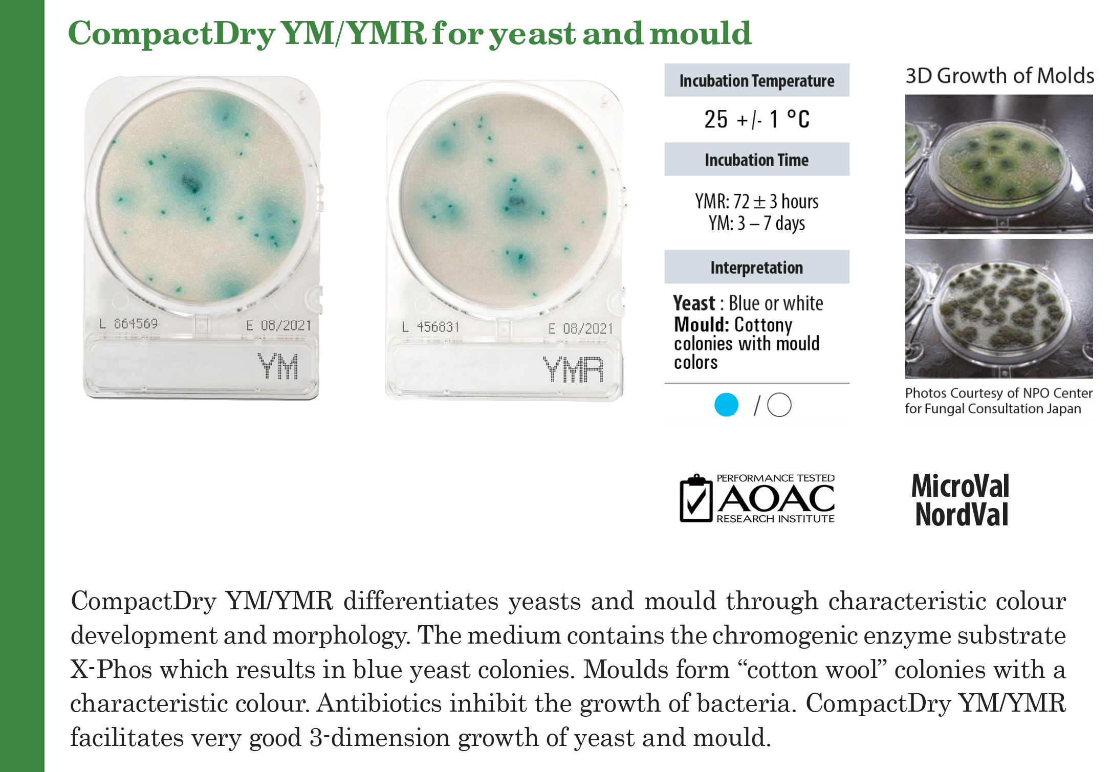Compact Dry YMR (สำหรับตรวจ Yeast และ Mold (Rapid type))