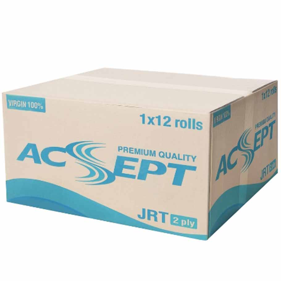 กระดาษชำระม้วนใหญ่ JRT 2 Ply Acsept (Virgin)