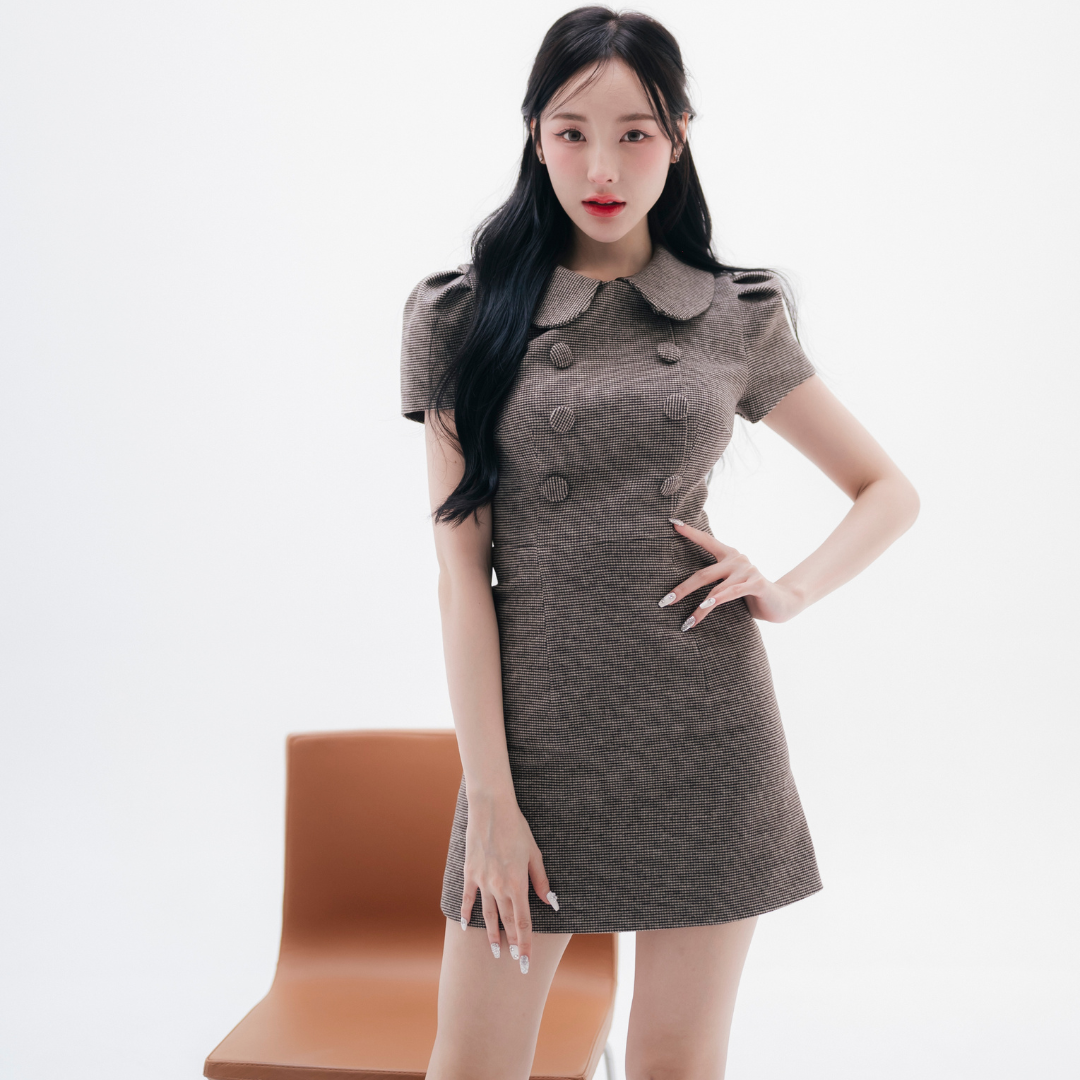 Lism D-096 Vintage Charm Check Dress ชุดเดรสน่ารักๆ