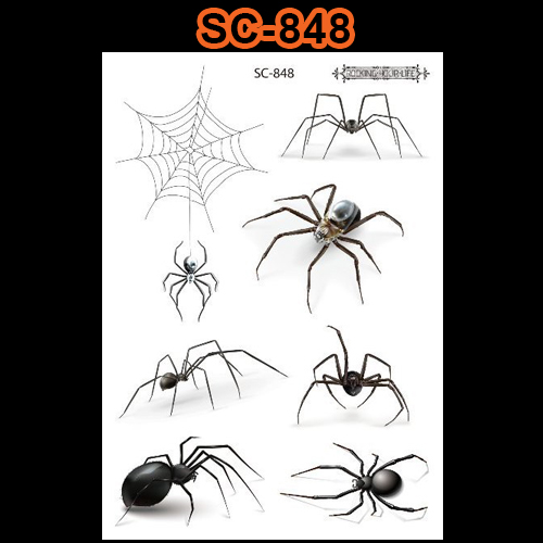 Tattoo Halloween แทททูฮาโลวีน สติ๊กเกอร์แต่งหน้าลายแมงมุม #F