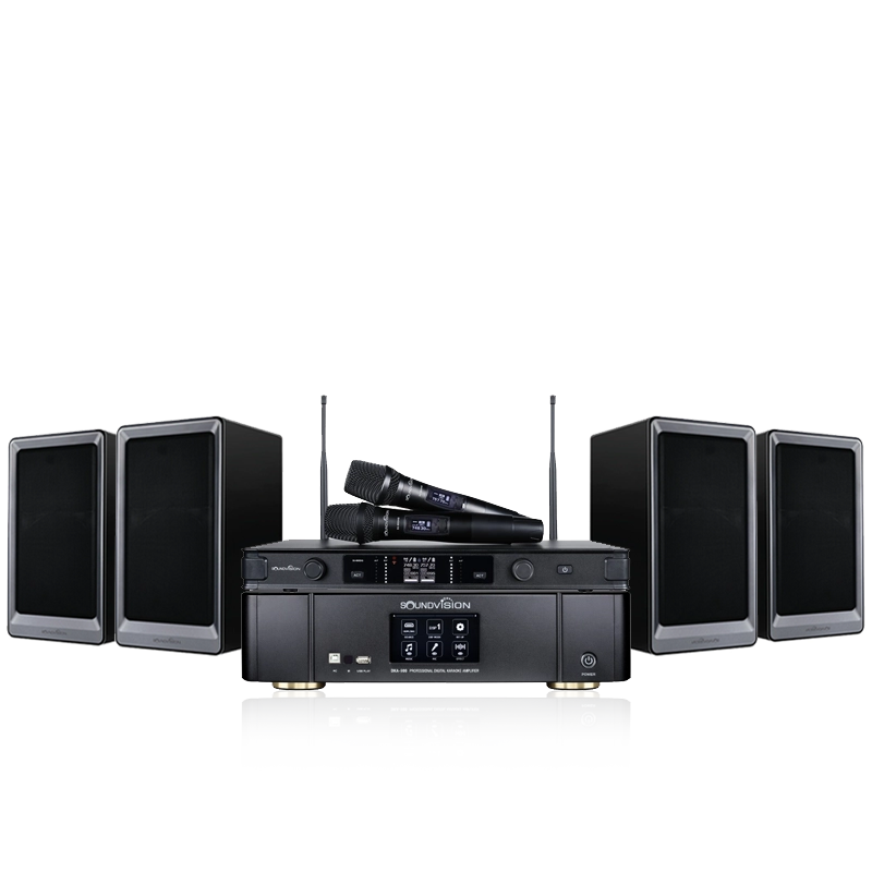 ชุดคาราโอเกะ SOUNDVISION (ลำโพง KS-803 2 ชุด แอมป์ DKA-900 ไมค์ลอย SU-850DG)