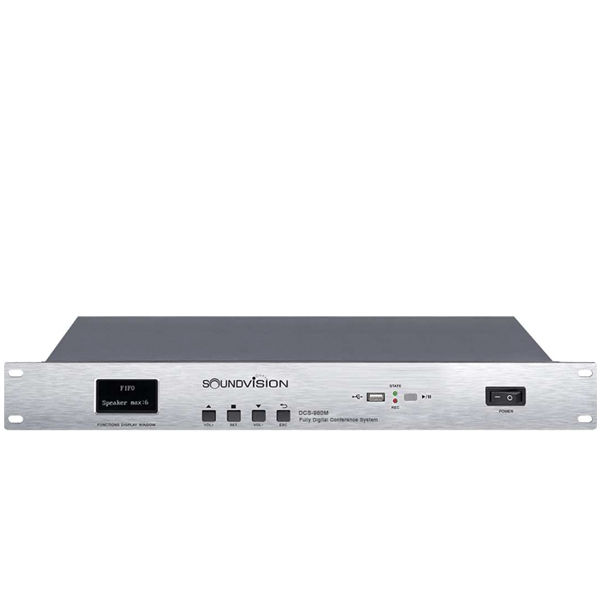 SOUNDVISION DCS-980M เครื่องควบคุมชุดไมค์ประชุม ดิจิตอล พร้อมบันทึกเสียง และป้องกันไมค์หวีดหอน