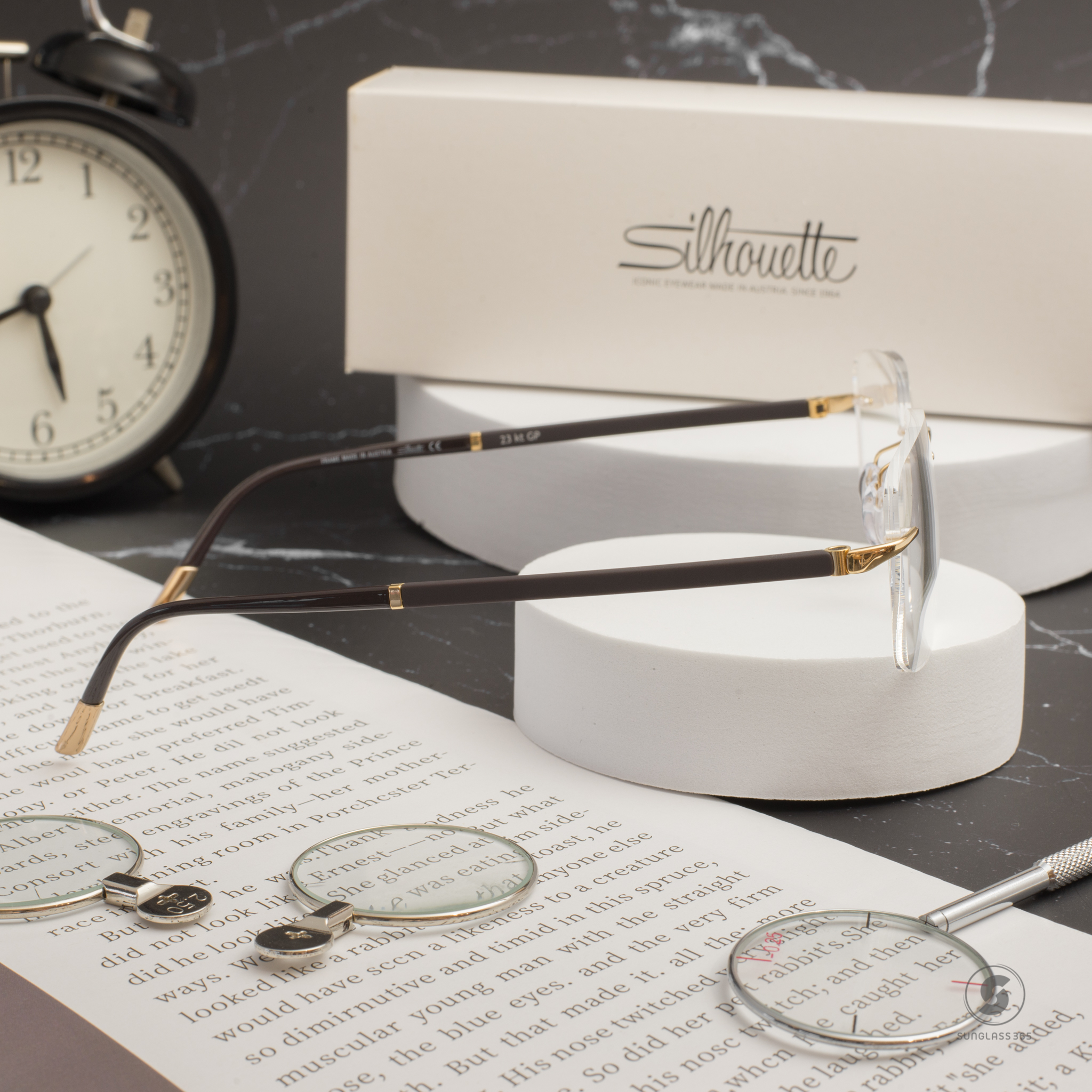 กรอบแว่น Silhouette Crystal Diva 5242 23kt Gold Plated