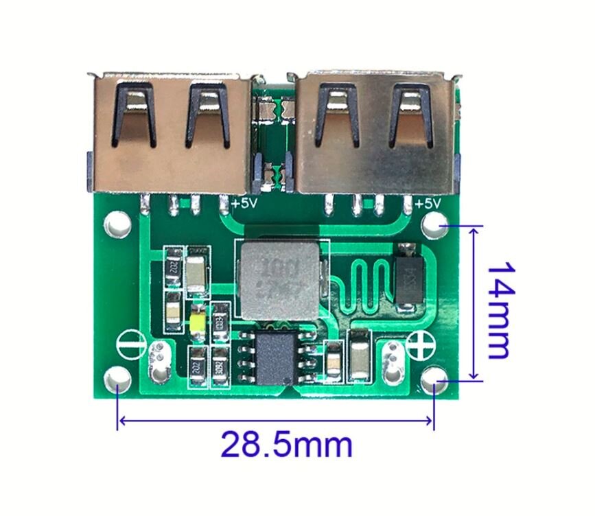 Step Down Charger Power Module 2 Double Dual USB 6-26V to 5V DC-DC Output Buck Voltage 3A
