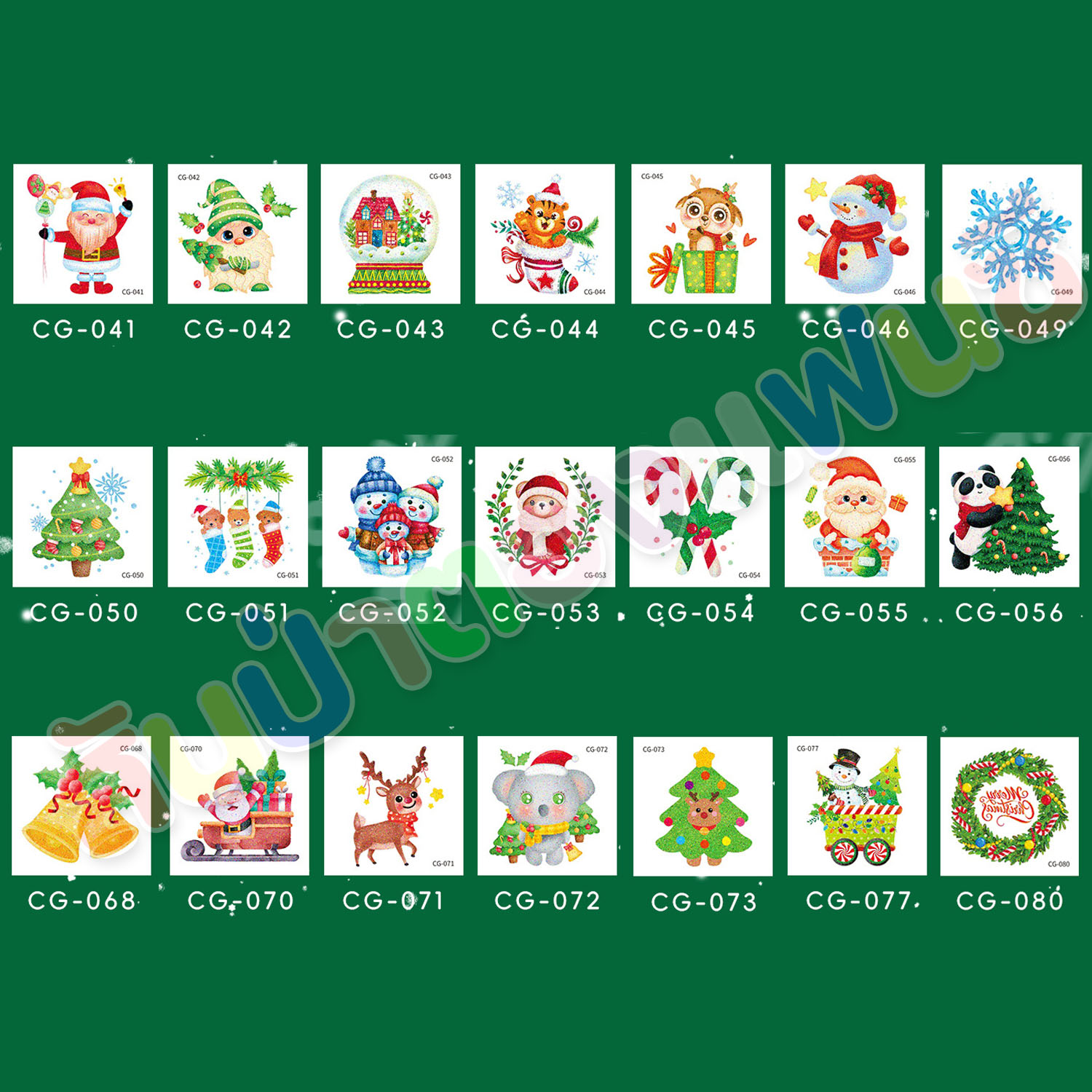 แทททูคริสต์มาส แทททูลายวันคริสต์มาสสำหรับตกแต่งผิว Christmas Tattoo