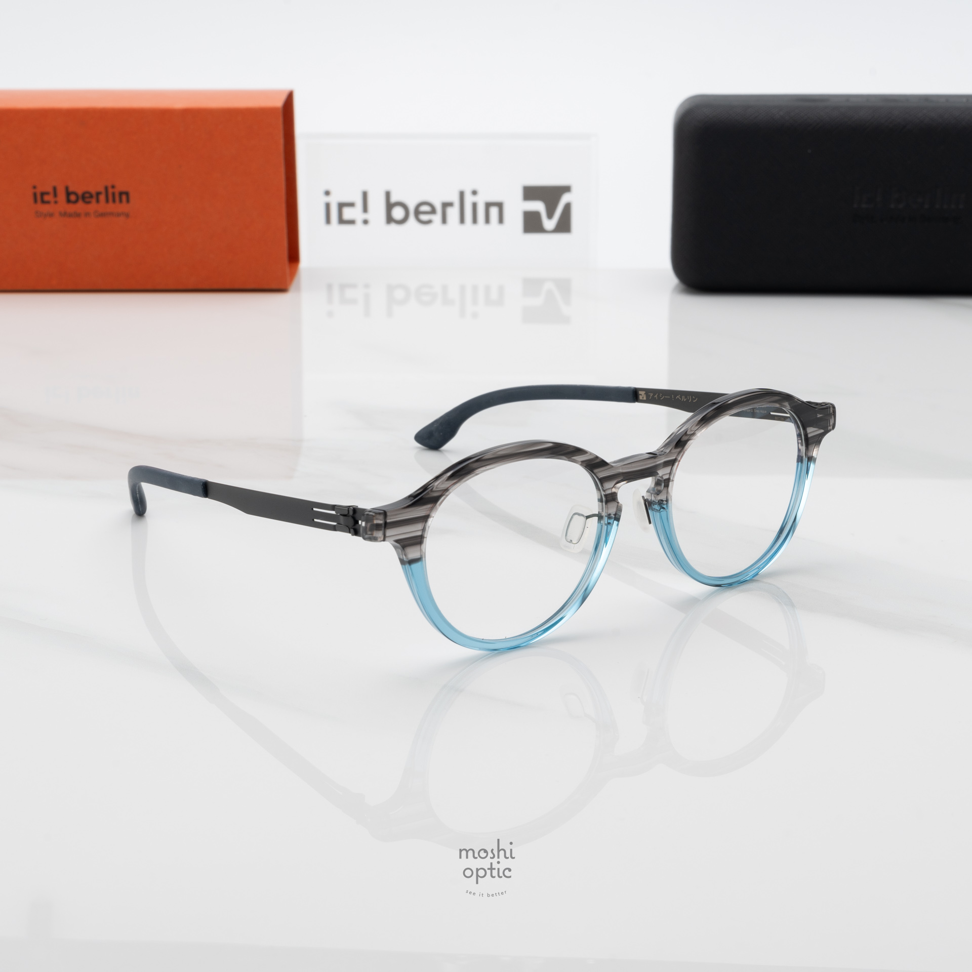 กรอบแว่น IC BERLIN Fujisan Stripe G. Grey Aqua