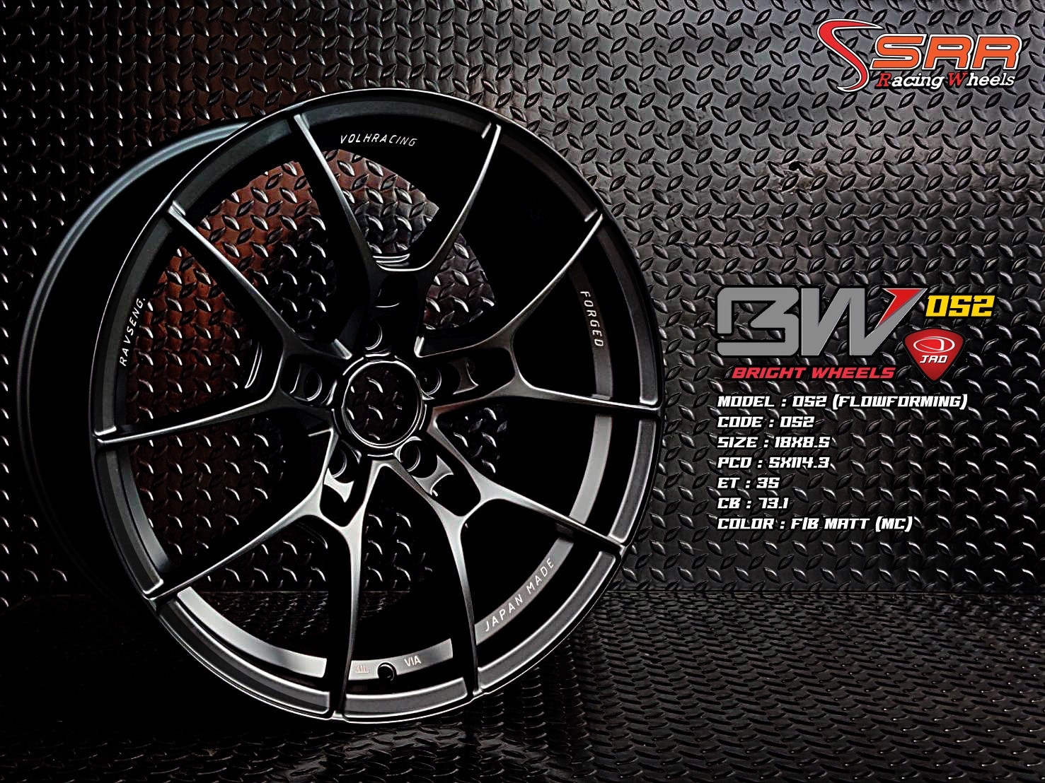 BW052 18X8.5 5X114.3 35 F/B MATT (ดำด้าน)