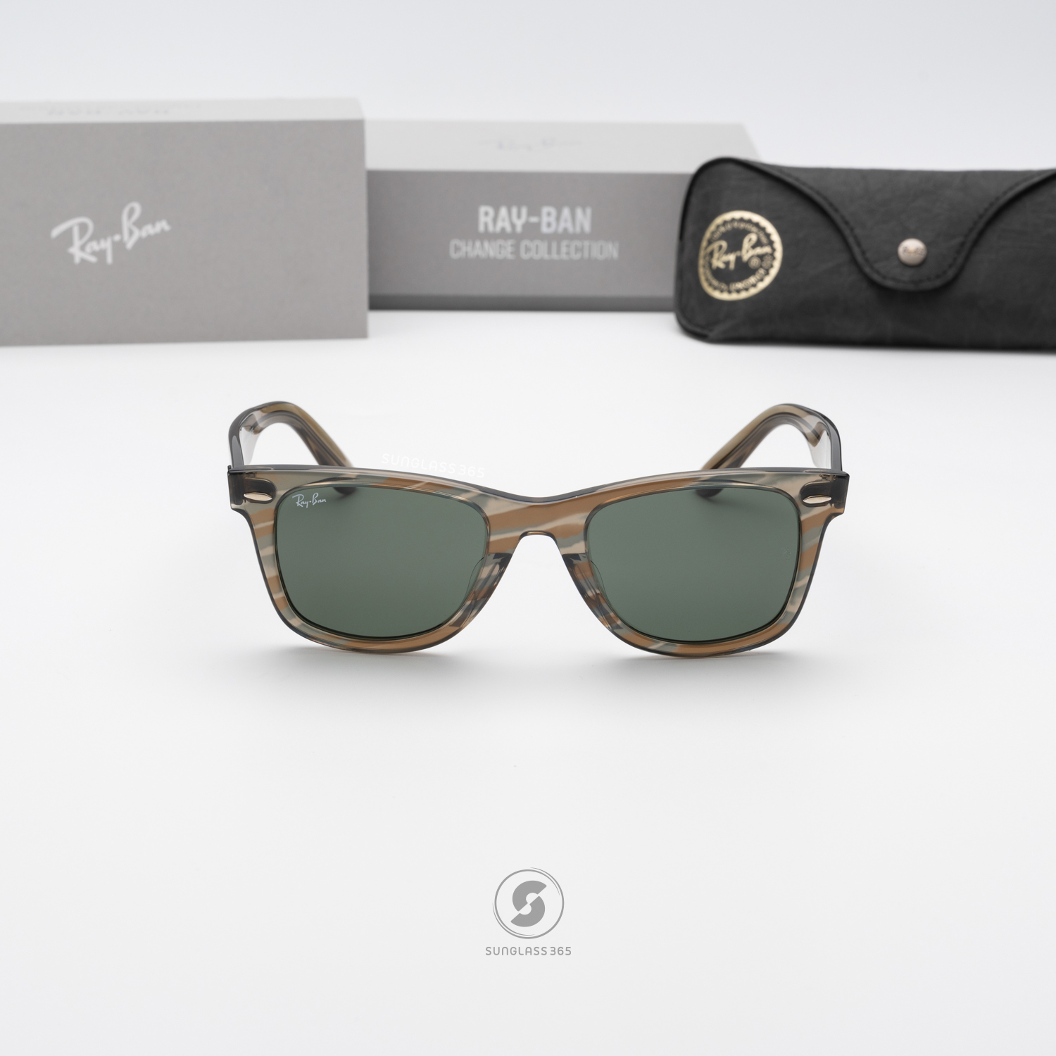 Ray Ban Wayfarer Change Collection RB2140F 138731 Photo Striped Grey