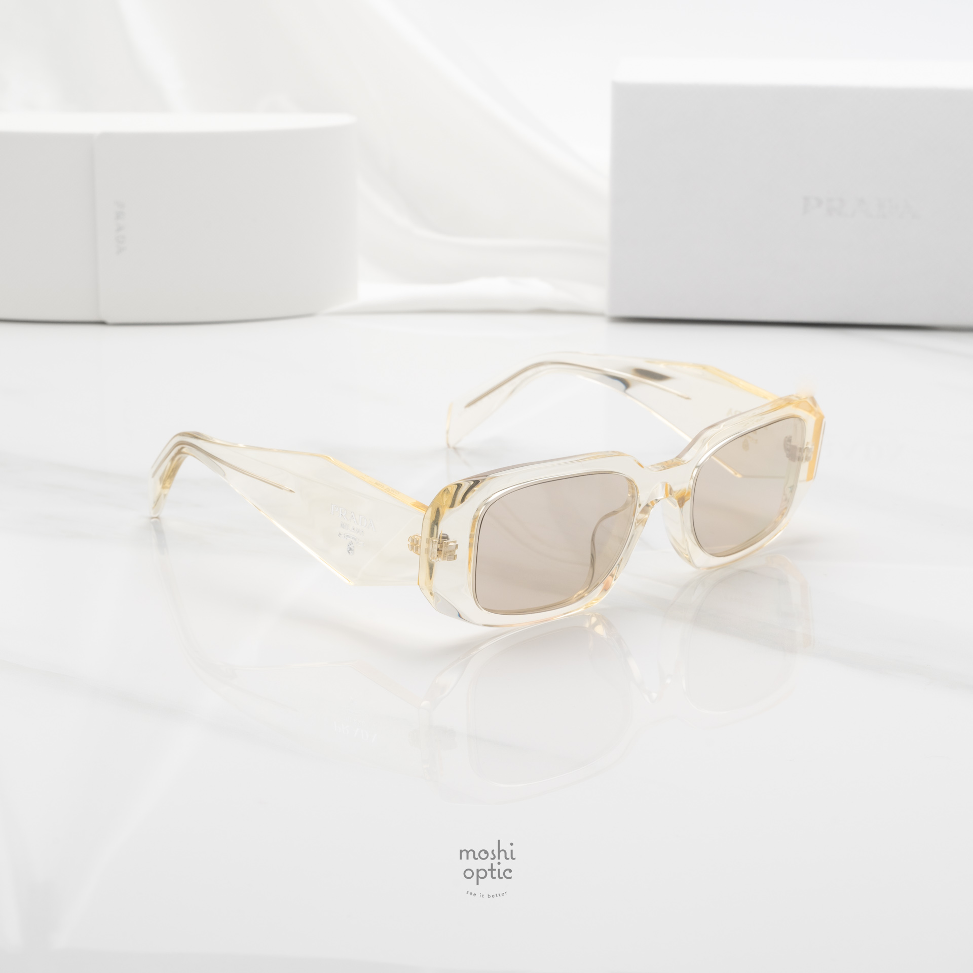 PRADA Symbole PR17WSF 19X30N Transparent Champagne