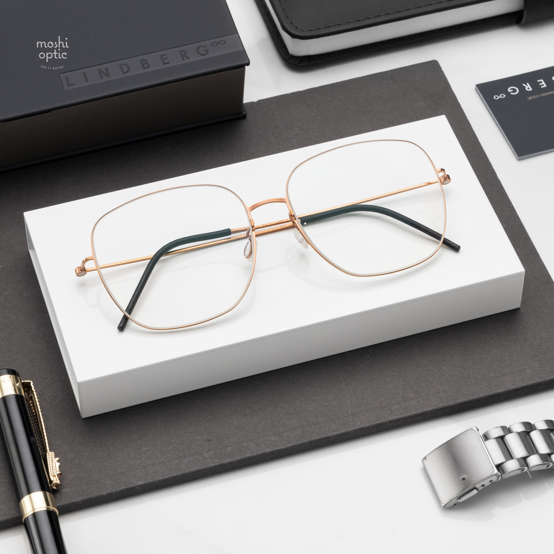แว่นสายตา Lindberg Thintanium 081 1505L 5544 T850 PU15
