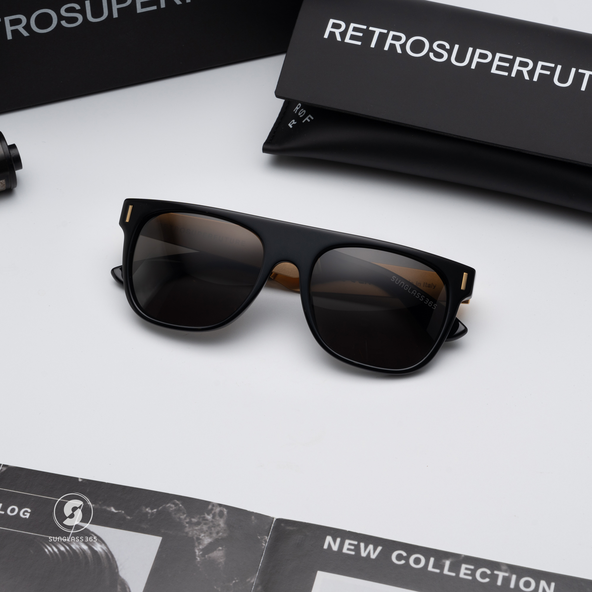 แว่นกันแดด SUPER SP 6YJ SUPER FLAT TOP Francis Black Gold