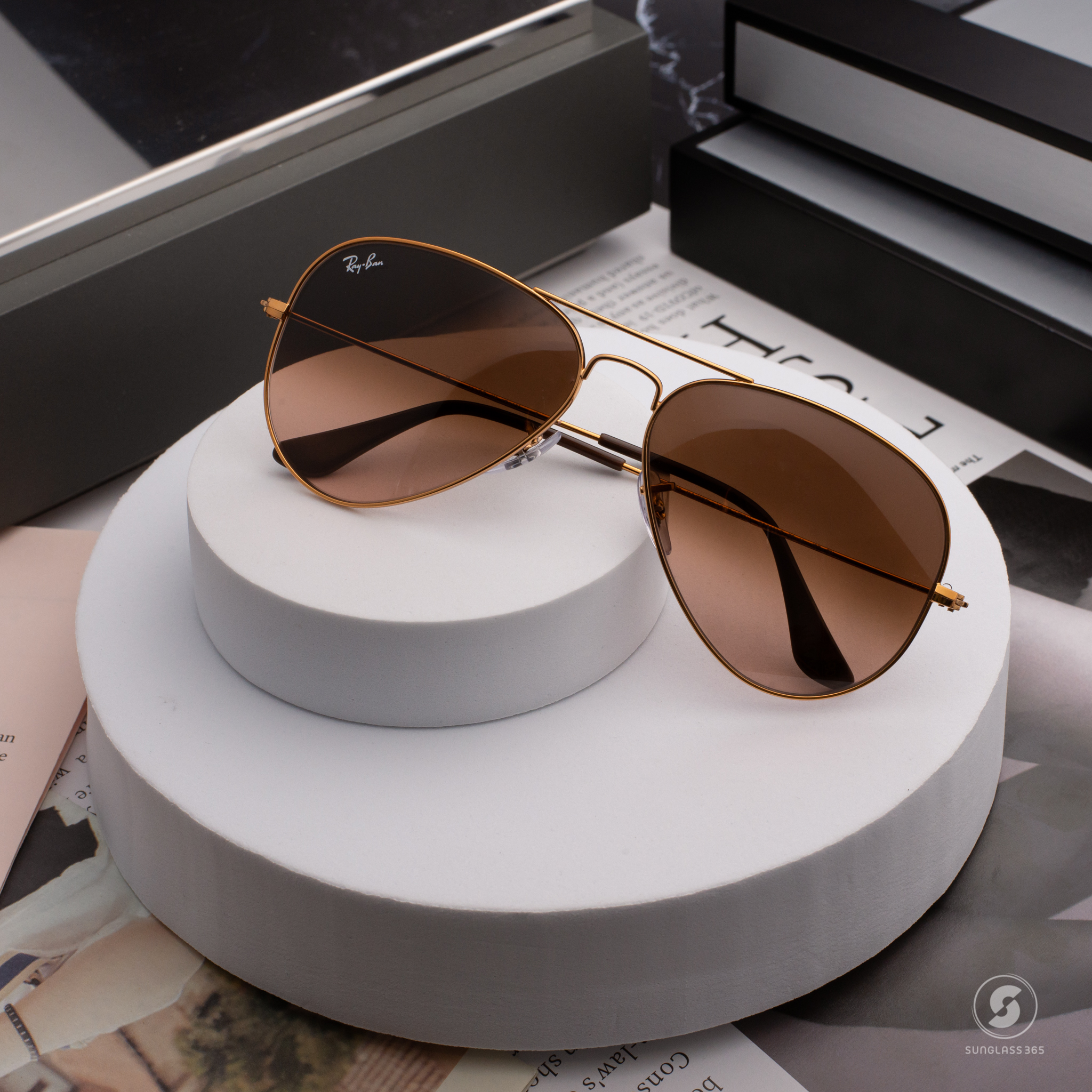 Ray-Ban RB3025 9001/A5 Aviator SHINY LIGHT BRONZE