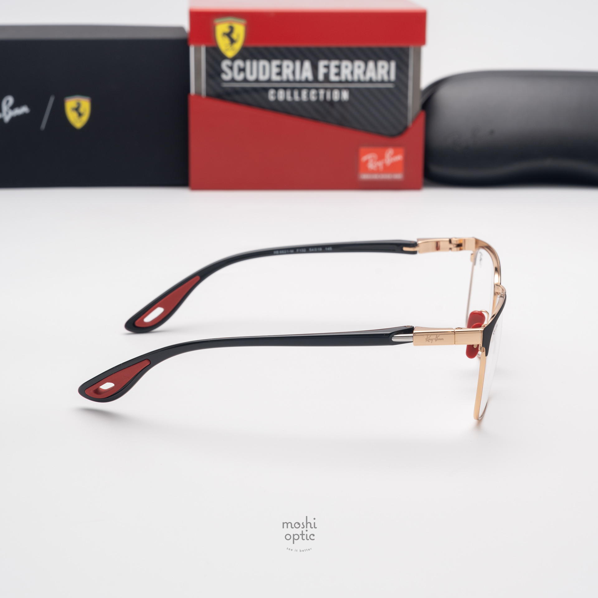 Ray-Ban Ferrari Collection RX6621M F132 Black on Rose Gold