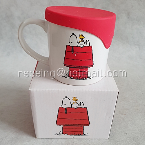 แก้ว Snoopy คลาสสิค (2) สีขาว ฝาแดง พร้อมกล่อง
