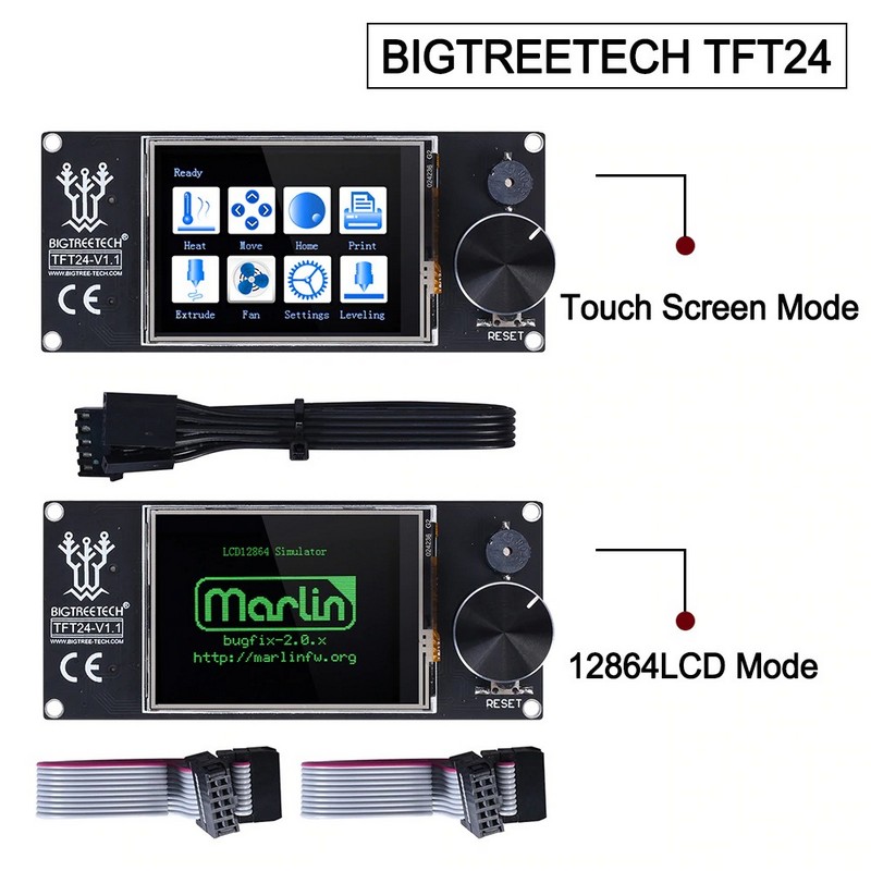 BIGTREETECH TFT24 V1.1 Touch Screen Display compatible 12864LCD 3D Printer Parts VS MKS TFT2.4 For SKR PRO SKR V1.3