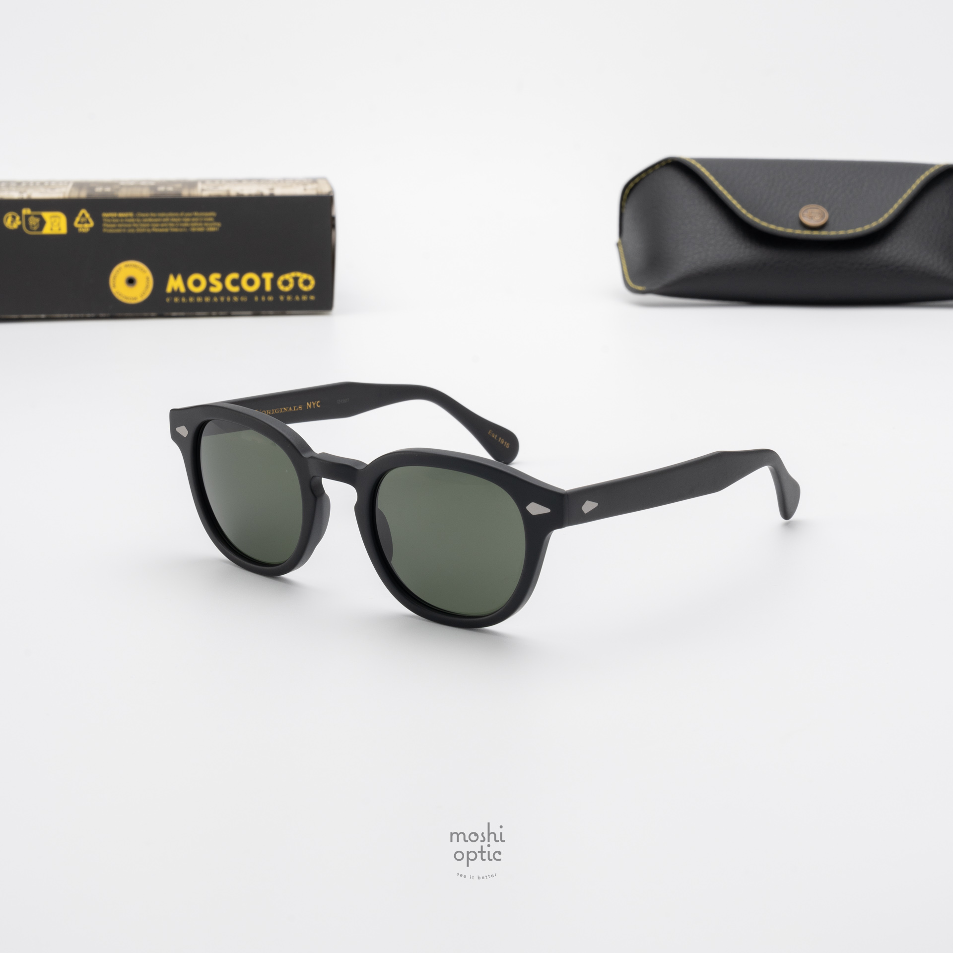 แว่นกันแดด Moscot Sun Lemtosh Matte Black G-15