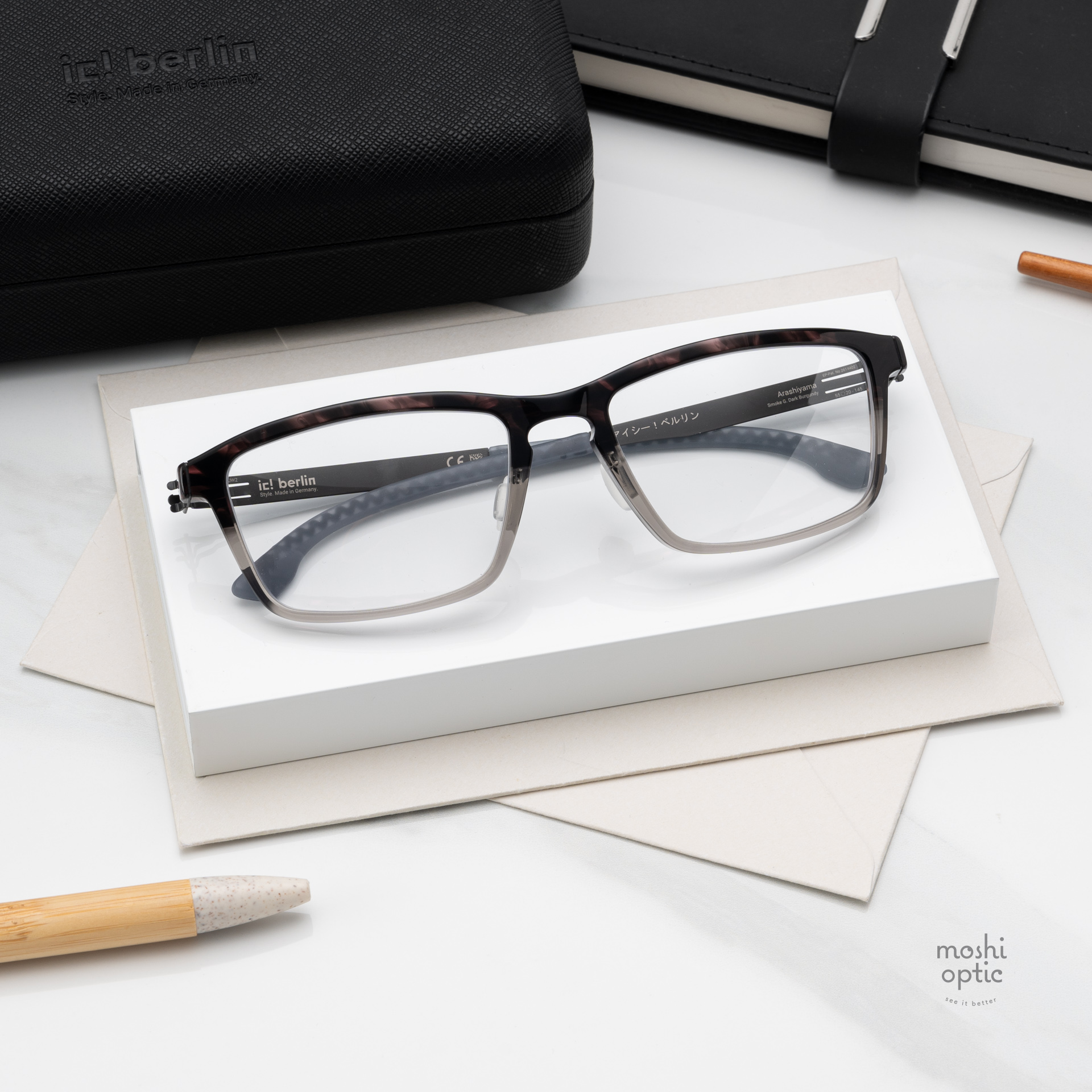 กรอบแว่น IC BERLIN Arashiyama Smoke G. Dark Burgundy