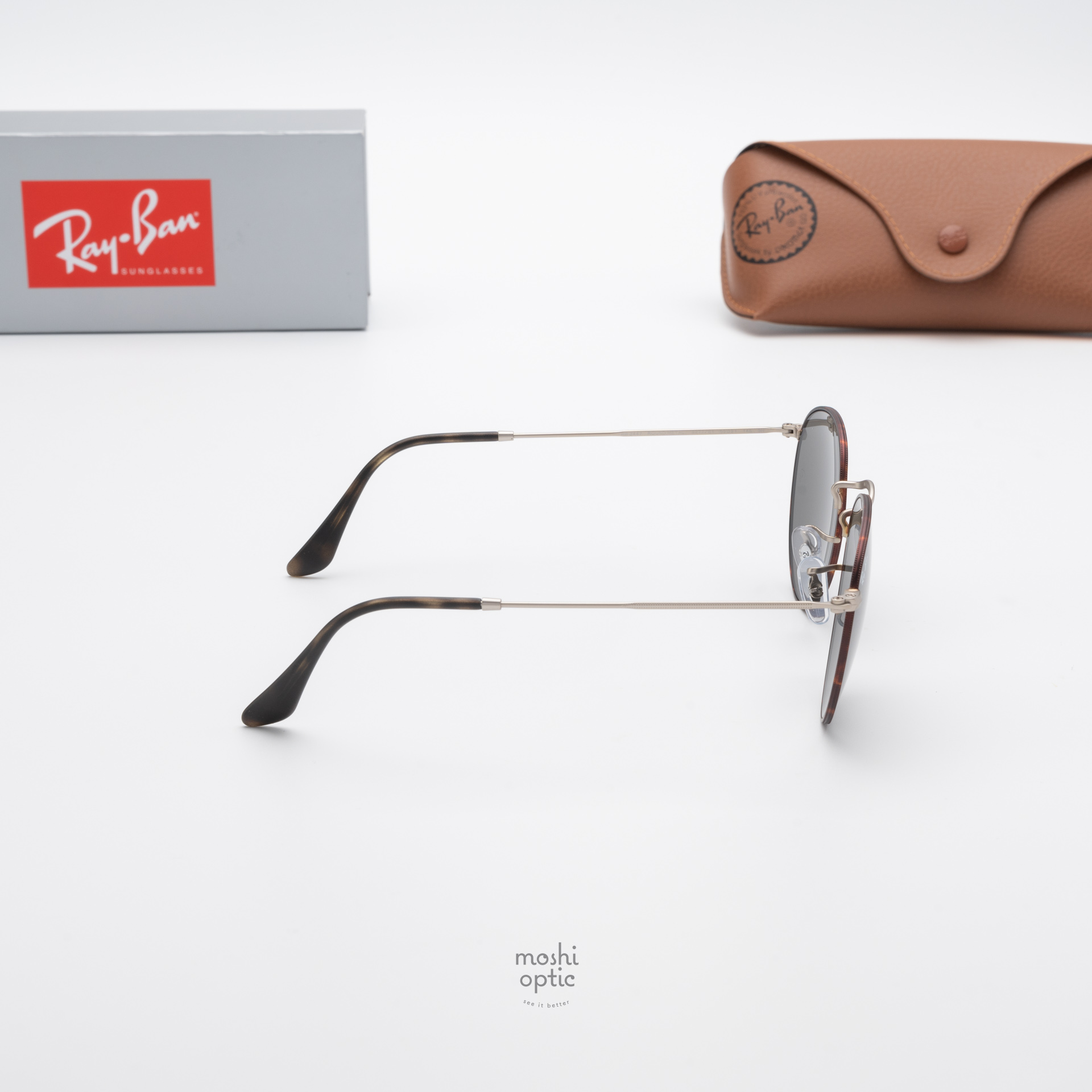 RayBan Round Metal RB3447 9277B1 Matte Havana on Matte Silver