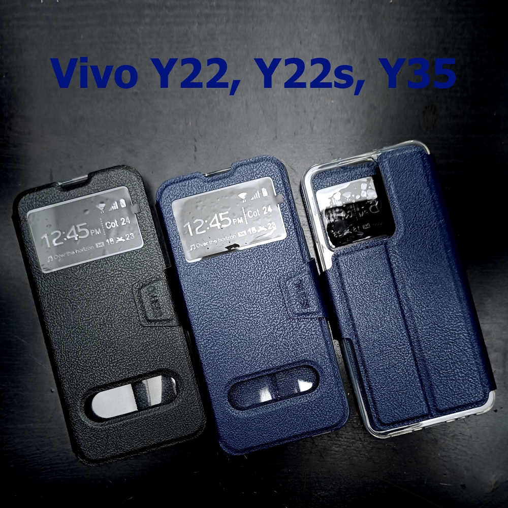 เคส Vivo Y22 , Y22s , Y35 - เคสฝาพับ วีโว่ โชว์เบอร์ ตั้งได้
