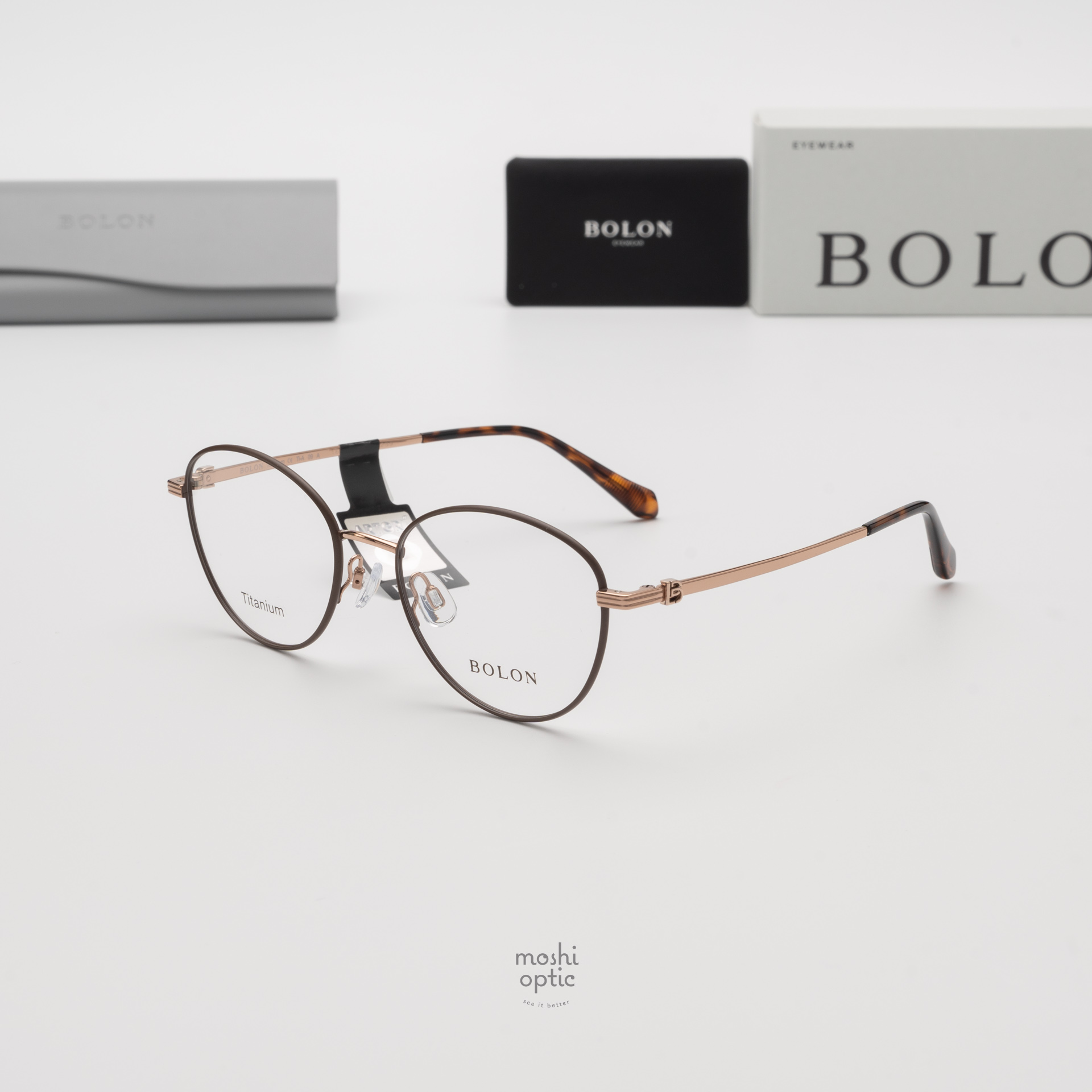 แว่นสายตา BOLON รุ่น VILNIUS BA7029 B32 Rose Gold|Matte Dark Brown Front Rim