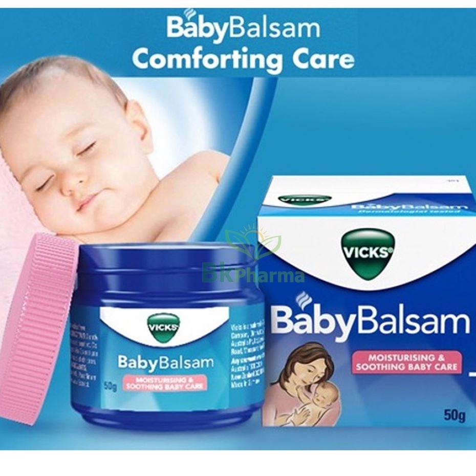 VICKS Baby Balsam 50 g. วิคส์ เบบี้ บัลแซม สูตรอ่อนโยน สำหรับเด็กทารก อายุ 3 เดือนขึ้นไป